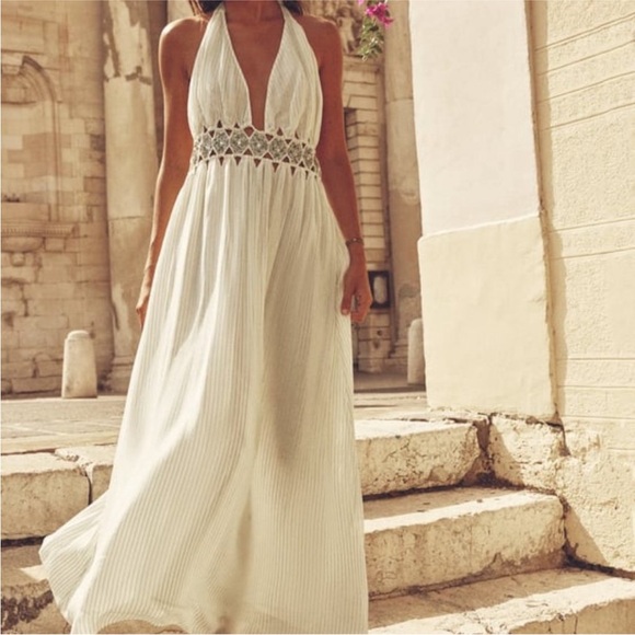 Zara limited edition bloggers favourite beaded cut out metallic thread dress - Picture 2 of 12